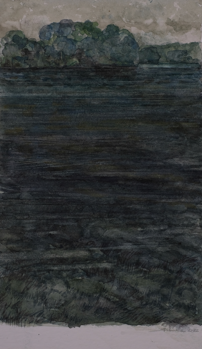 Kaltraunenschwarz, 2022 - Bleistift, Aquarell