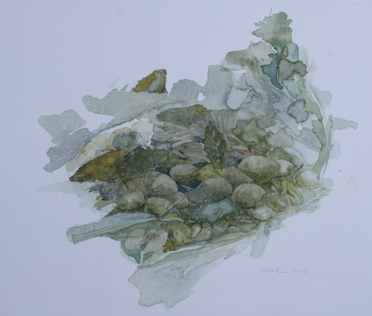 Die Fundstelle, 2021 - Bleistift, Aquarell