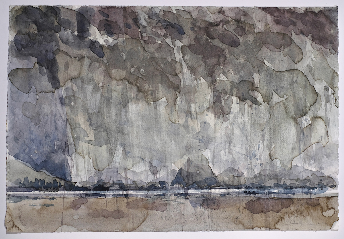 An der Donau, gewissermaßen, 2022 - Aquarell