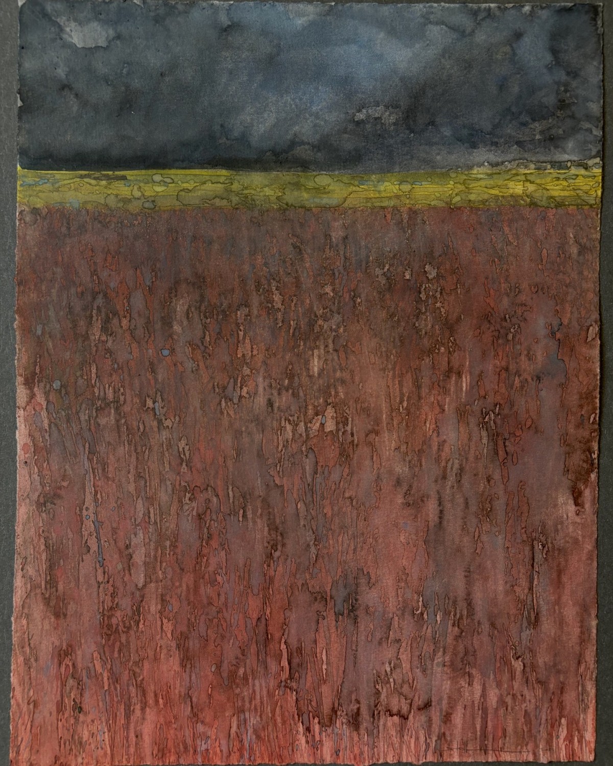 Nächste Abzweigung geradeaus (nahe Prinzendorf), 2024 - Aquarell