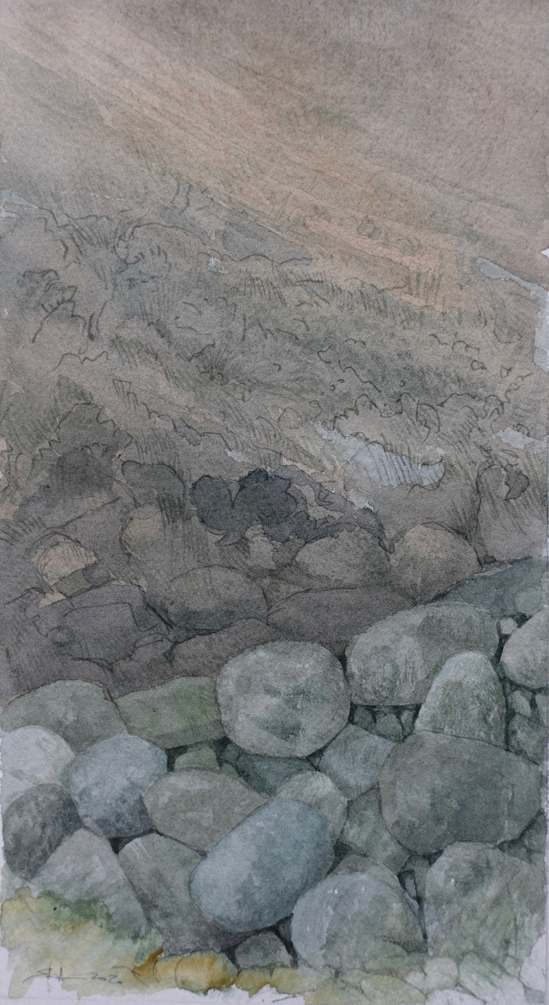 Donausteine II, 2020 - Aquarell, Bleistift