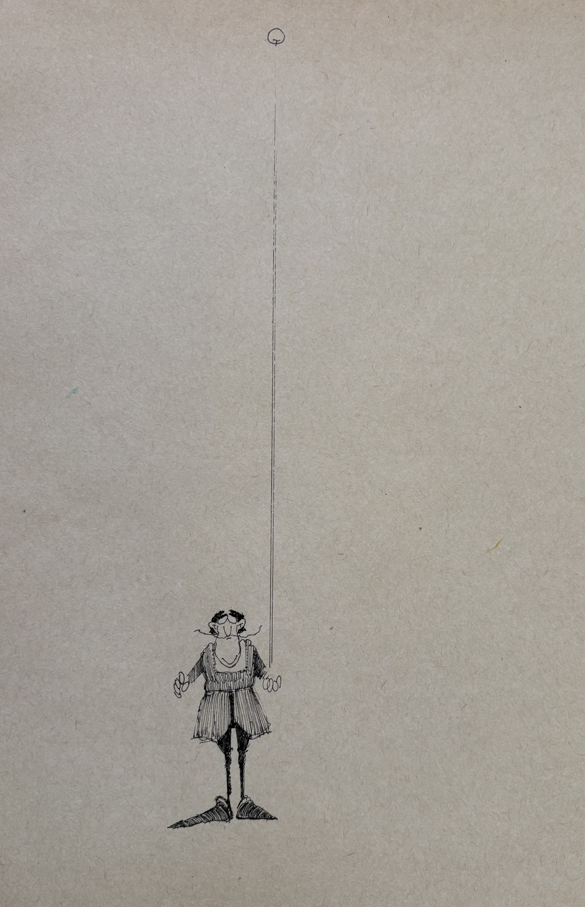 Physiker widerlegt Newton, 1988 - Tuschestift