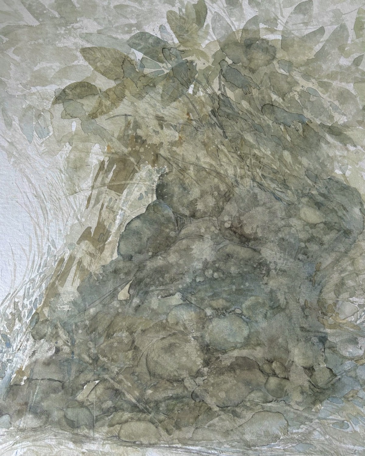 Hinter dem Vorhang, 2024 - Aquarell, Bleistift